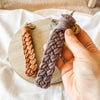 seasonal braided macrame wristlet