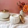ceramic harvest pumpkin candle