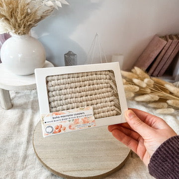 square macrame coasters