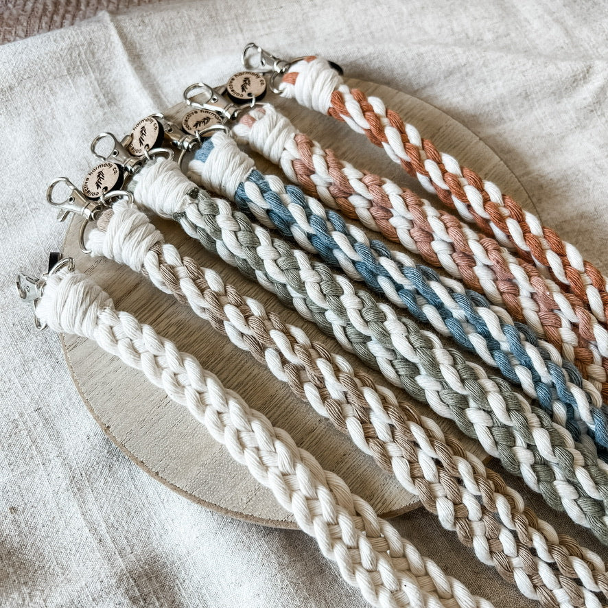 two tone thin braided lanyard