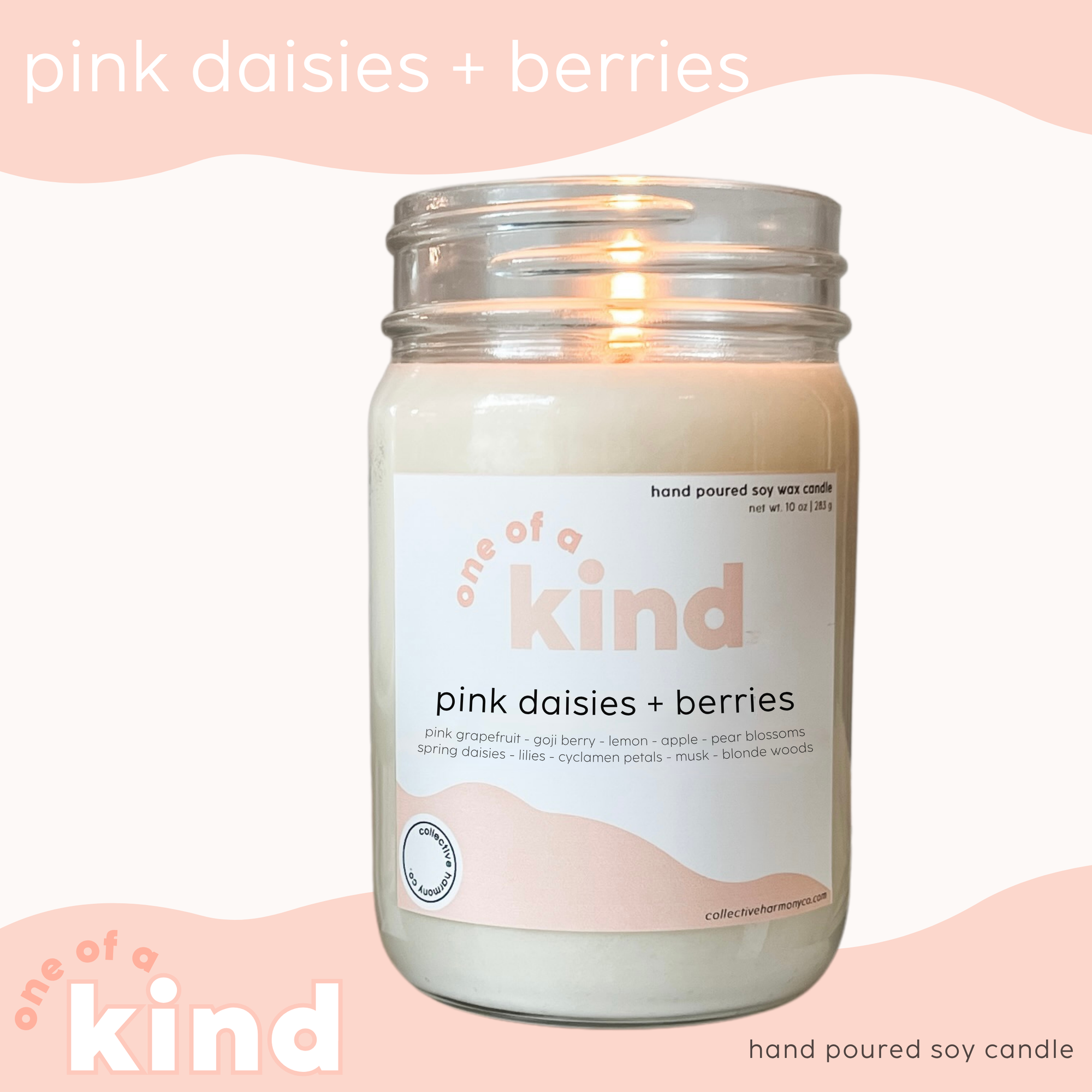pink daisies + berries