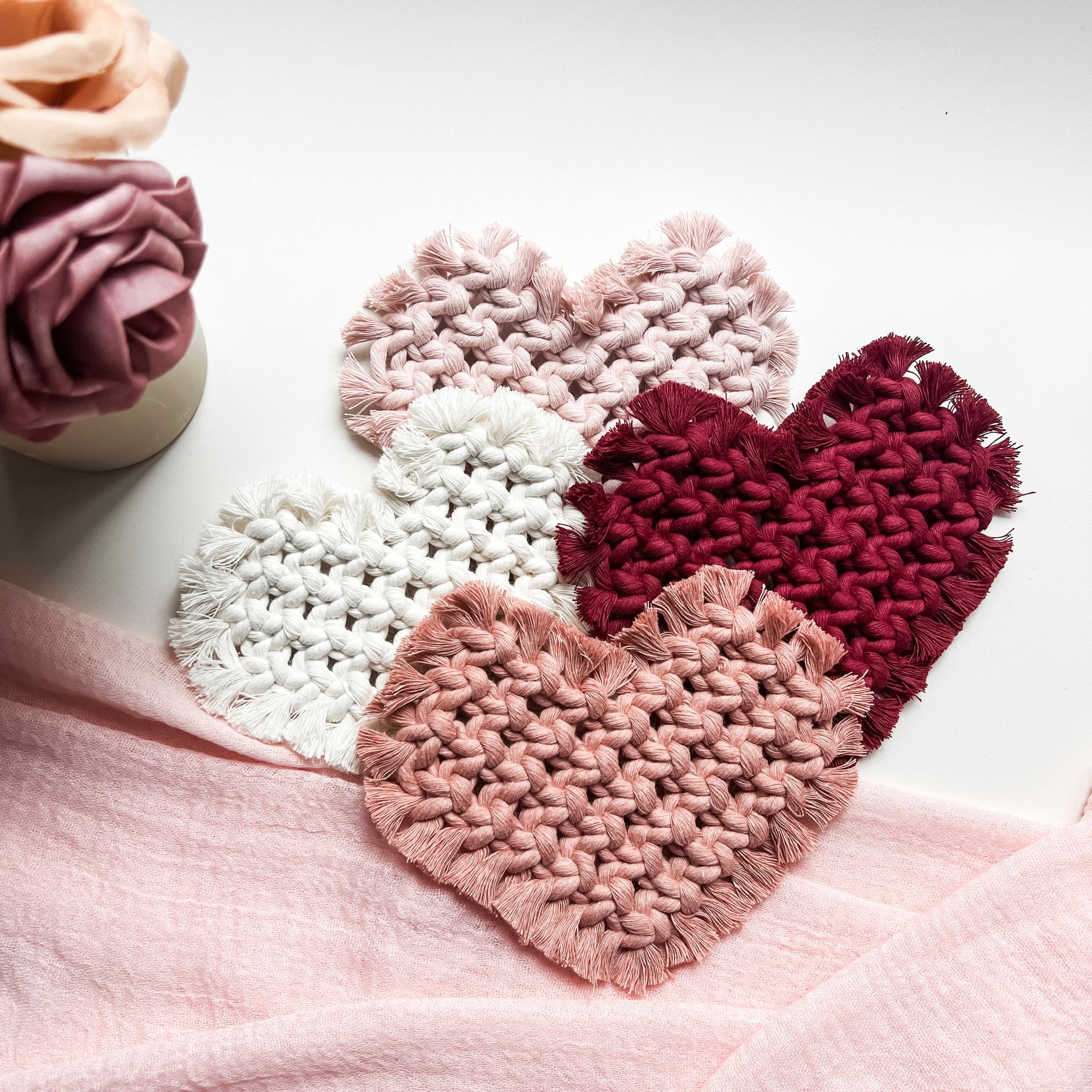 boho heart coaster