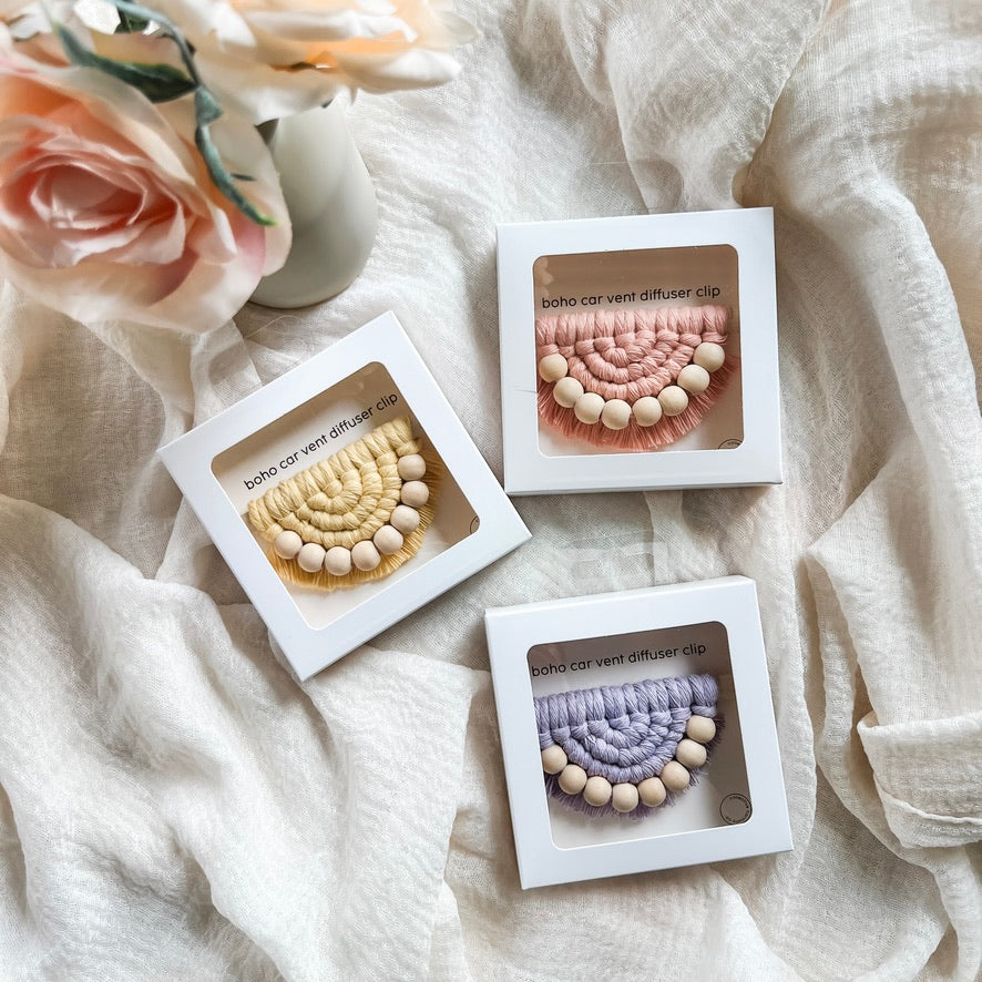 spring boho car vent clip diffuser