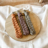 seasonal braided macrame wristlet