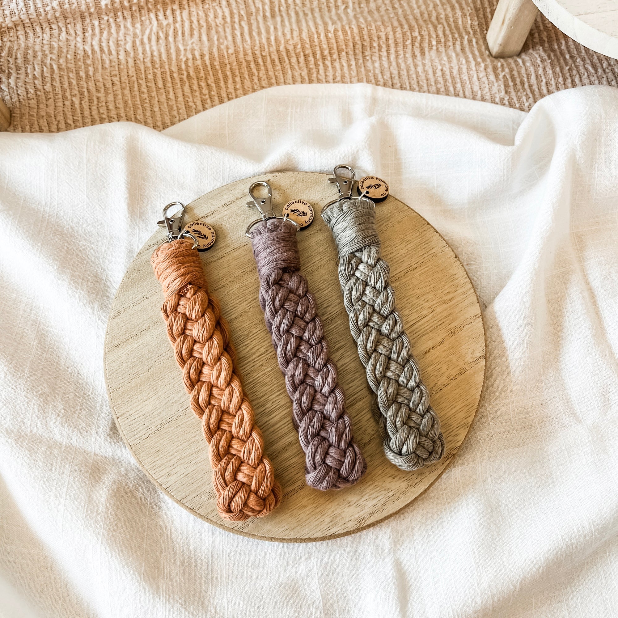 seasonal braided macrame wristlet