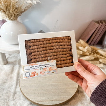 square macrame coasters