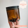 amber glass candle jar