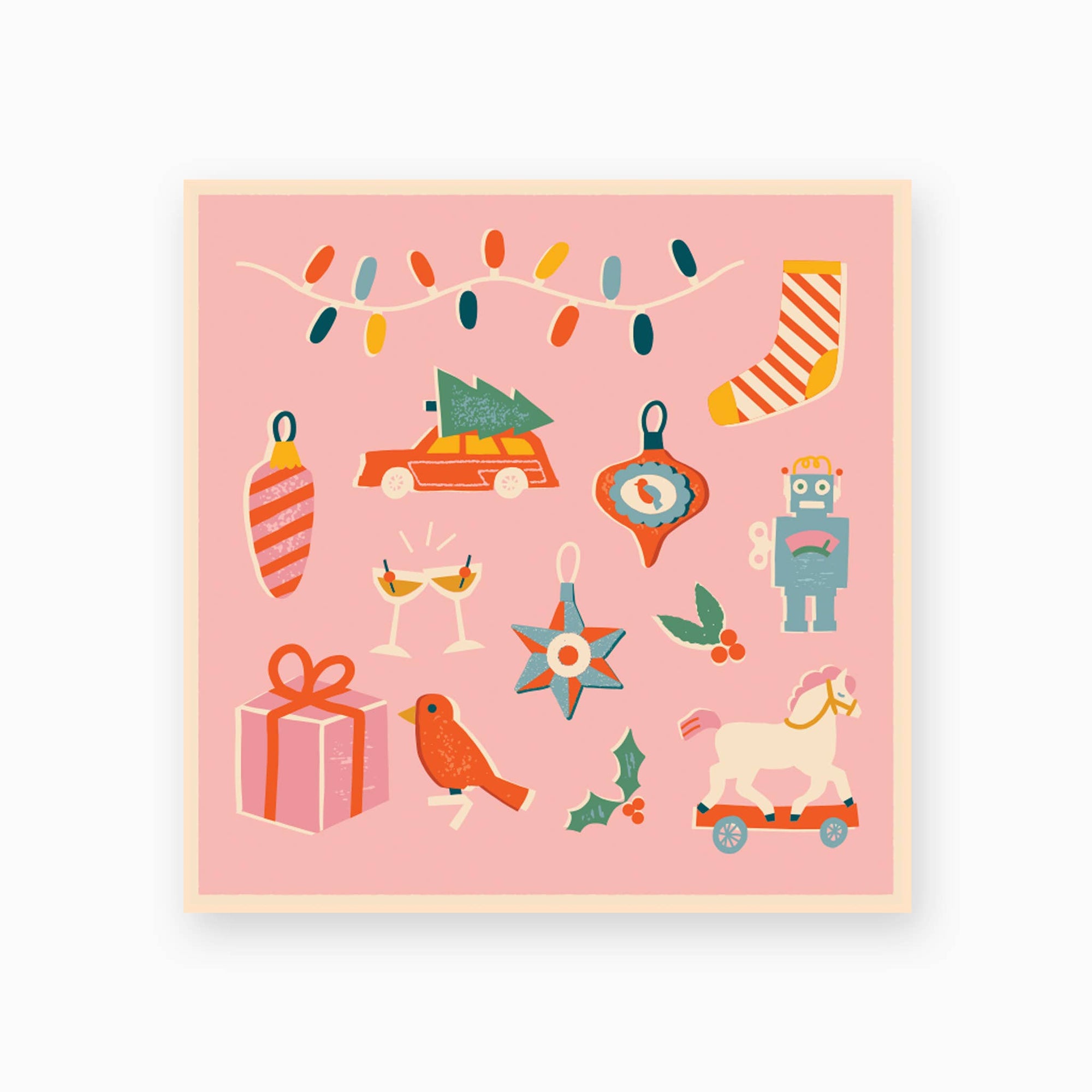 Decorative Matchbox – Pink Vintage Christmas Design