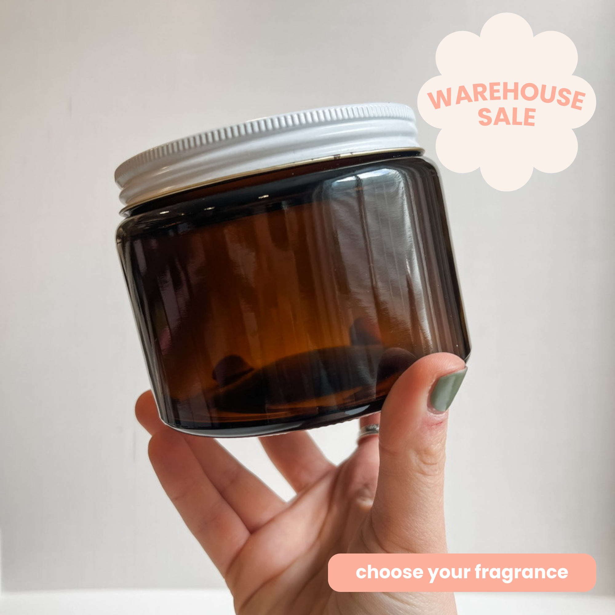 deluxe amber glass jar