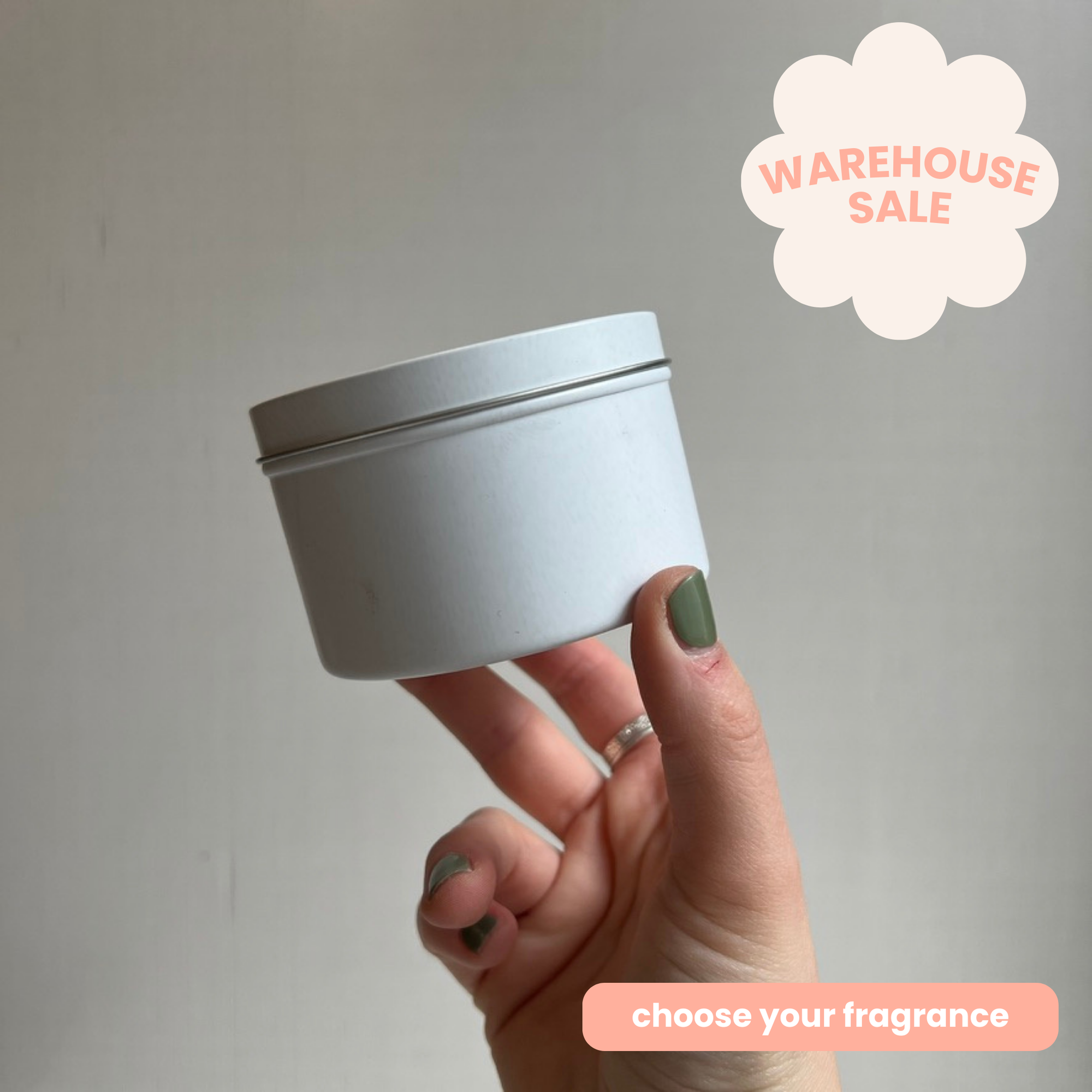 matte white candle tin