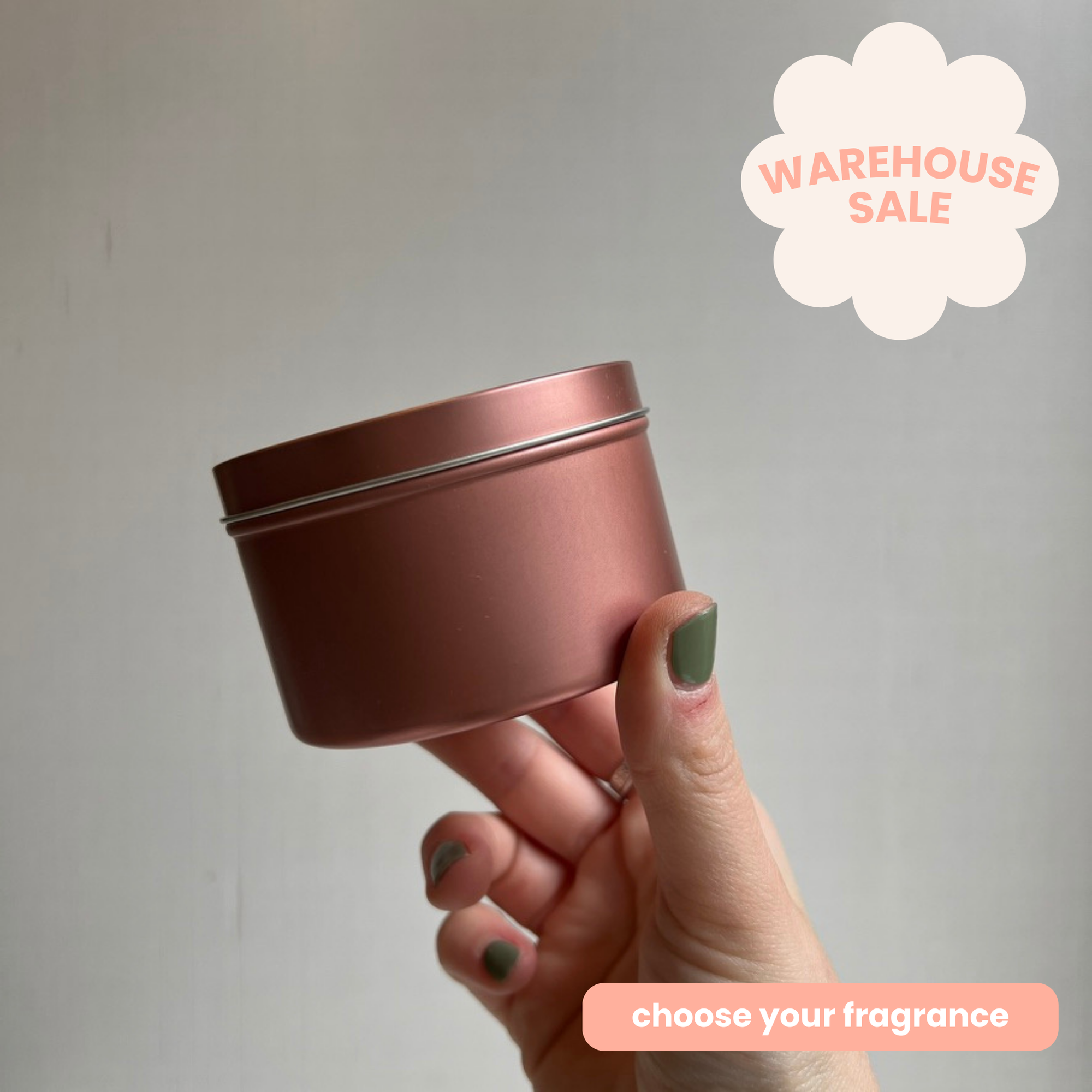 rose gold candle tin