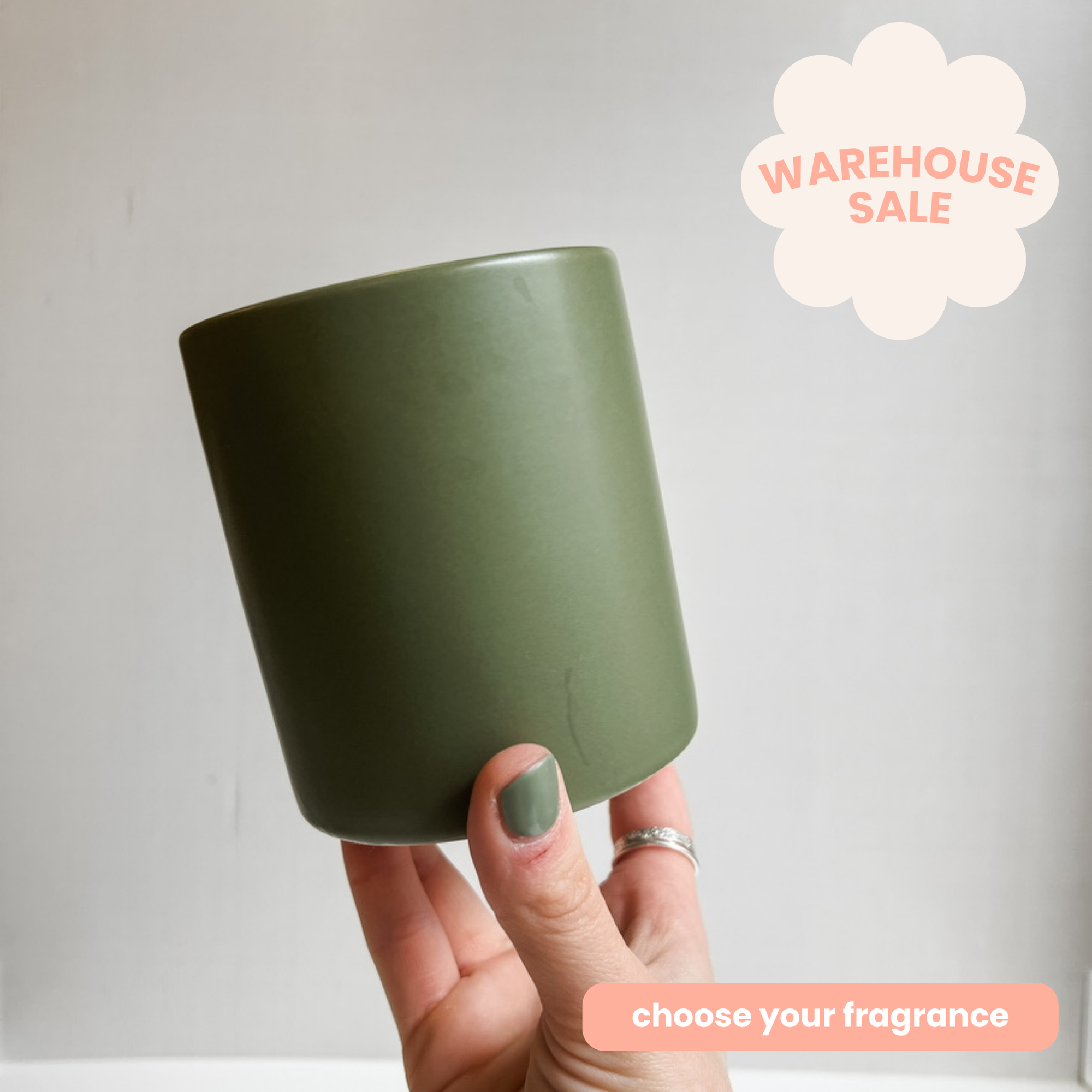 sage green ceramic jar
