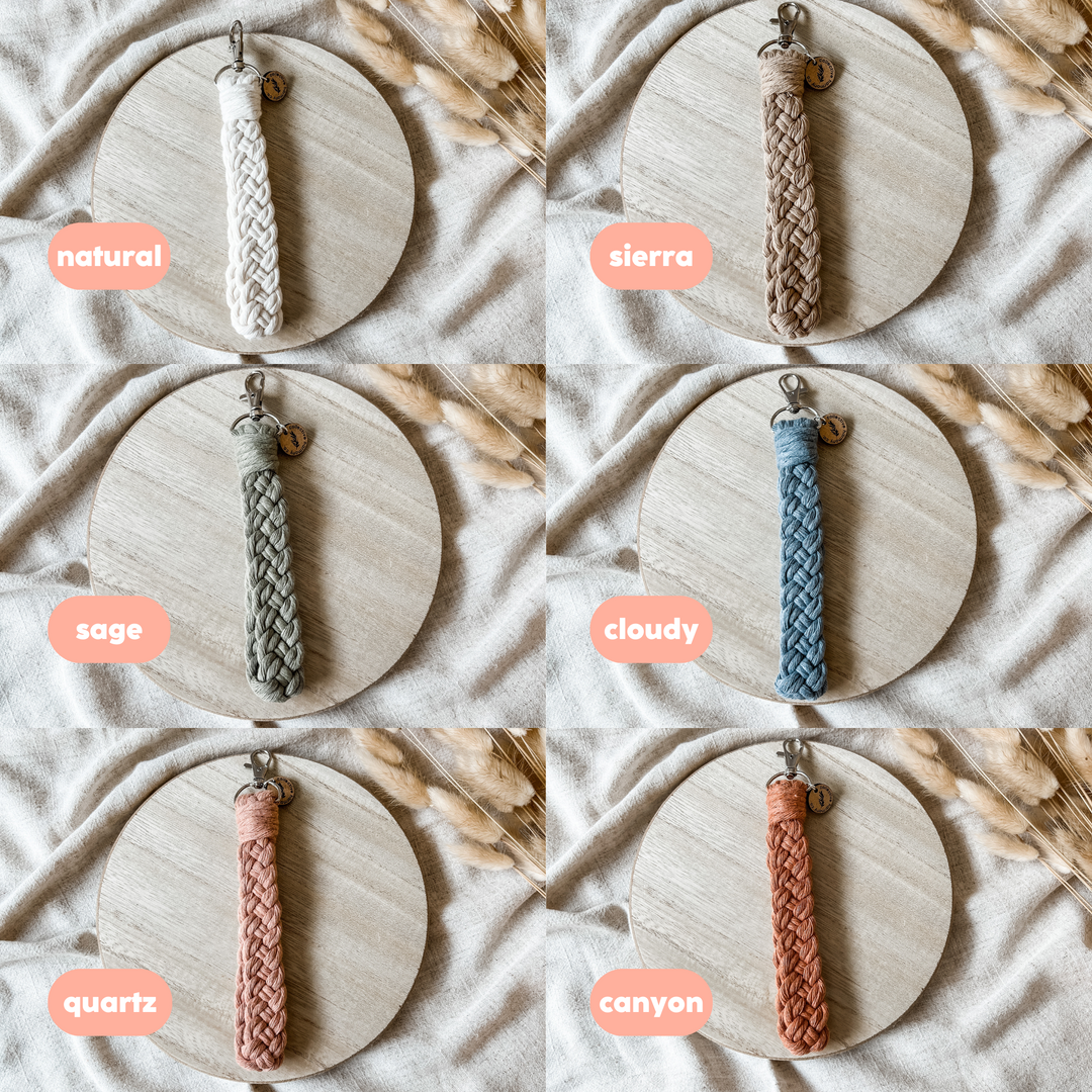 braided macrame wristlet