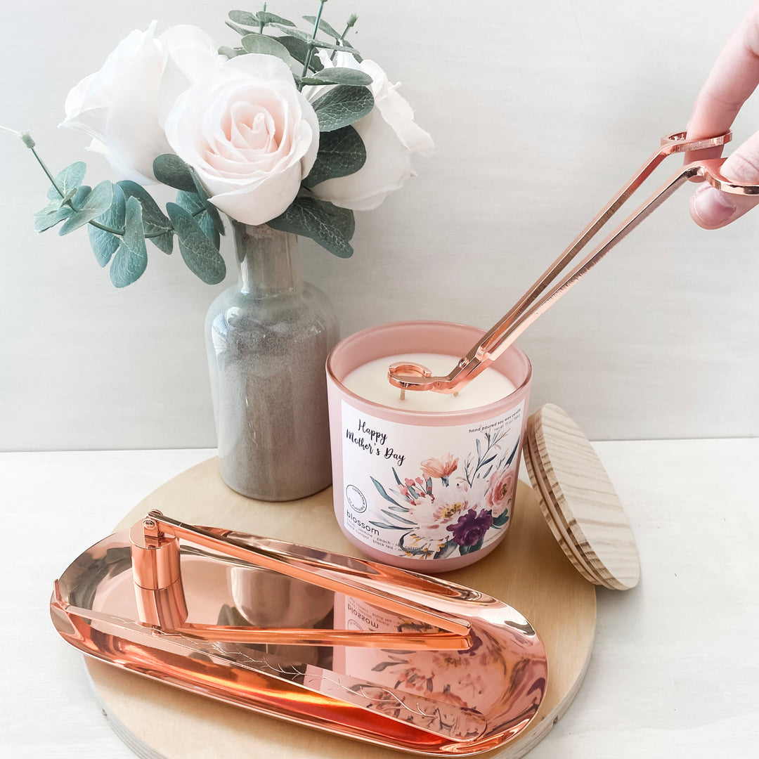 rose gold candle care kit