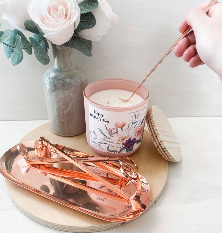 rose gold candle care kit