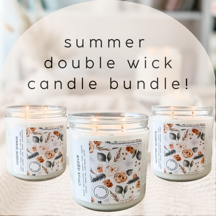 summer double wick candle bundle